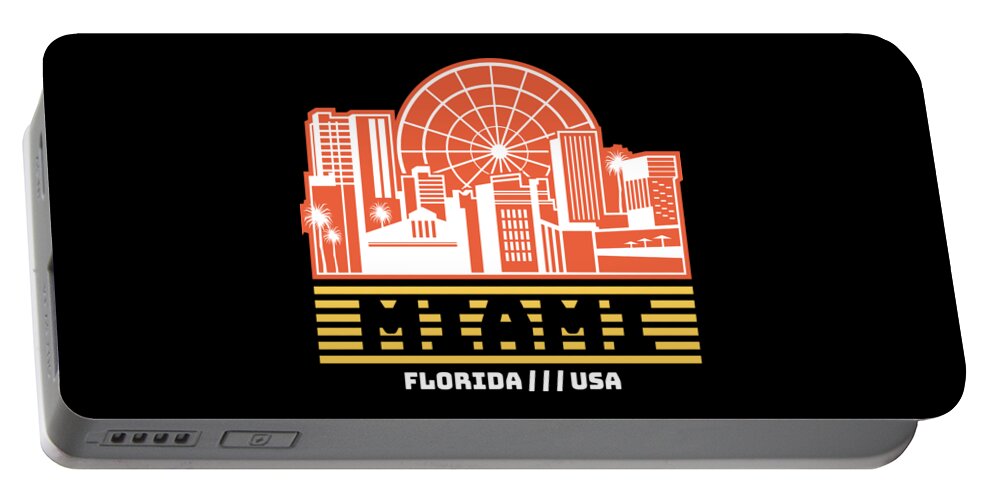 Miami Portable Battery Charger featuring the digital art Miami USA by Sambel Pedes