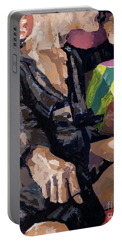 Oil Painting Portable Battery Charger featuring the painting Michael's Robe, 2013 by PJ Kirk