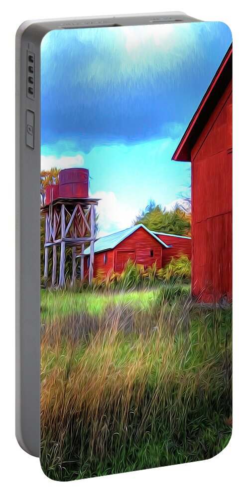Lake Reflection Portable Battery Charger featuring the photograph Michigan Farm by Tom Singleton