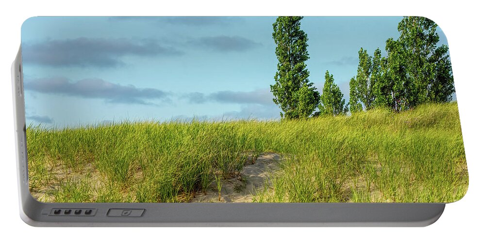 St Joseph Portable Battery Charger featuring the photograph Michigan Sand Dunes by Jennifer White