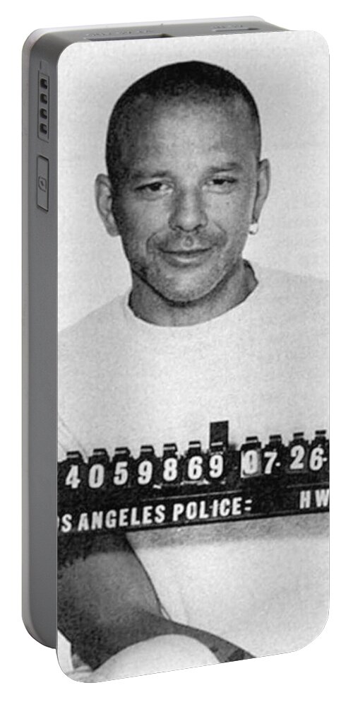 Mickey Rourke Portable Battery Charger featuring the painting Mickey Rourke Mug Shot Mugshot by Tony Rubino