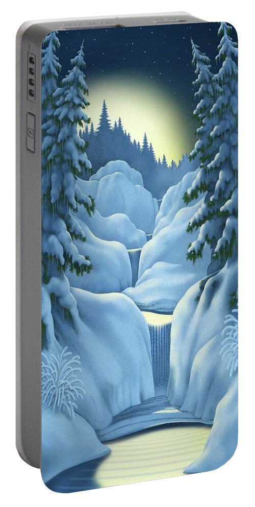 Landscape Portable Battery Charger featuring the digital art Midnight Sun by Scott Ross