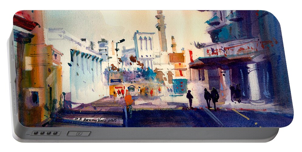 Middle East Portable Battery Charger featuring the painting Middle Eastern Shadows by P Anthony Visco