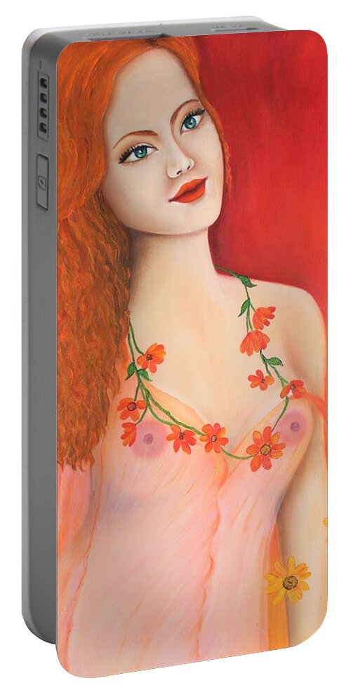 Wall Art Home Décor Portable Battery Charger featuring the painting Midnight Dream by Tanya Harr