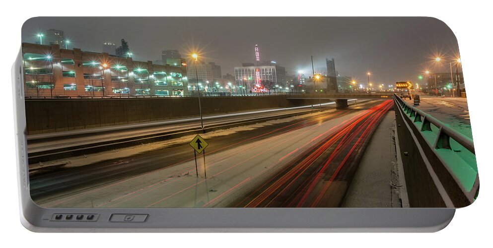 Highway Portable Battery Charger featuring the photograph Midnight Express by Pravin Sitaraman