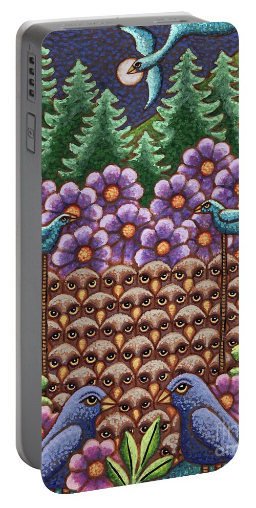 Bird Portable Battery Charger featuring the painting Midnight Summit by Amy E Fraser