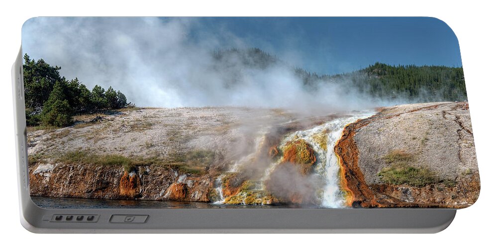 Bookstore Portable Battery Charger featuring the photograph Lower Basin Runoff, Firehole River by Greg Sigrist
