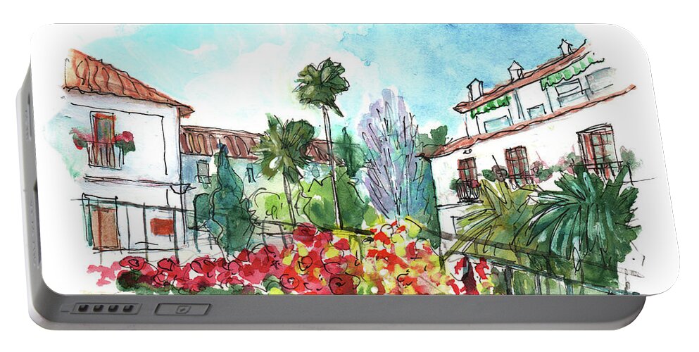Travel Portable Battery Charger featuring the painting Mijas 11 by Miki De Goodaboom