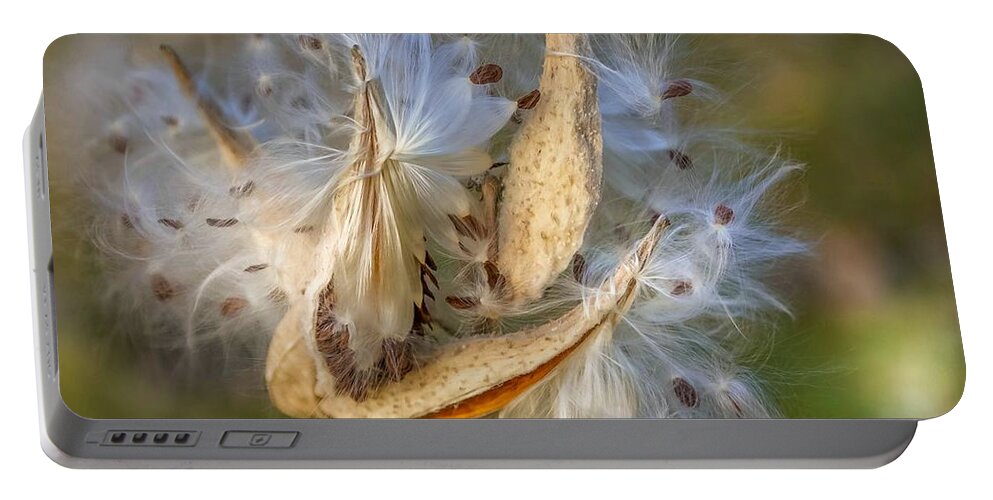 Nature Portable Battery Charger featuring the photograph Milkweed Pods by Susan Rydberg