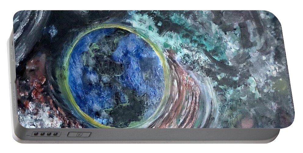 Milk Way Portable Battery Charger featuring the painting Milky Way Galaxy by Suzanne Berthier
