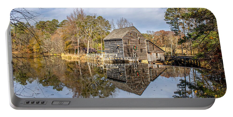 Reflection Portable Battery Charger featuring the photograph Mill holiday reflection by Rick Nelson