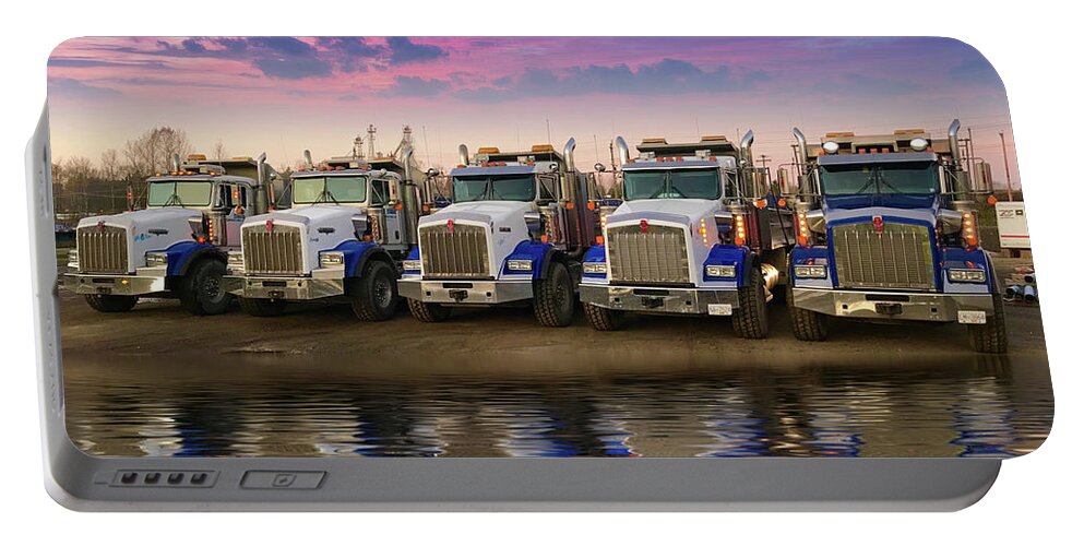 Big Rigs Portable Battery Charger featuring the photograph Minto Trucks by Randy Harris