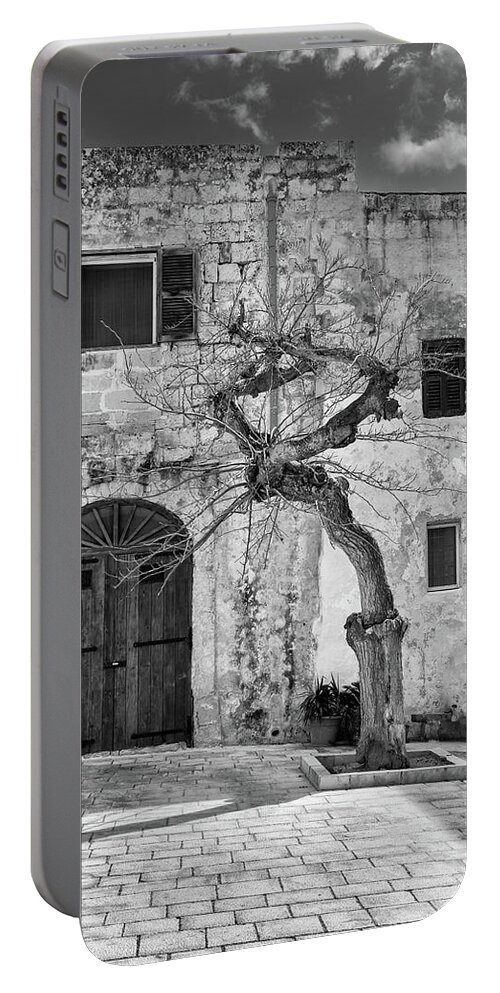 Europe Portable Battery Charger featuring the photograph Misrah Mesquita Square Black and White by Roy Pedersen