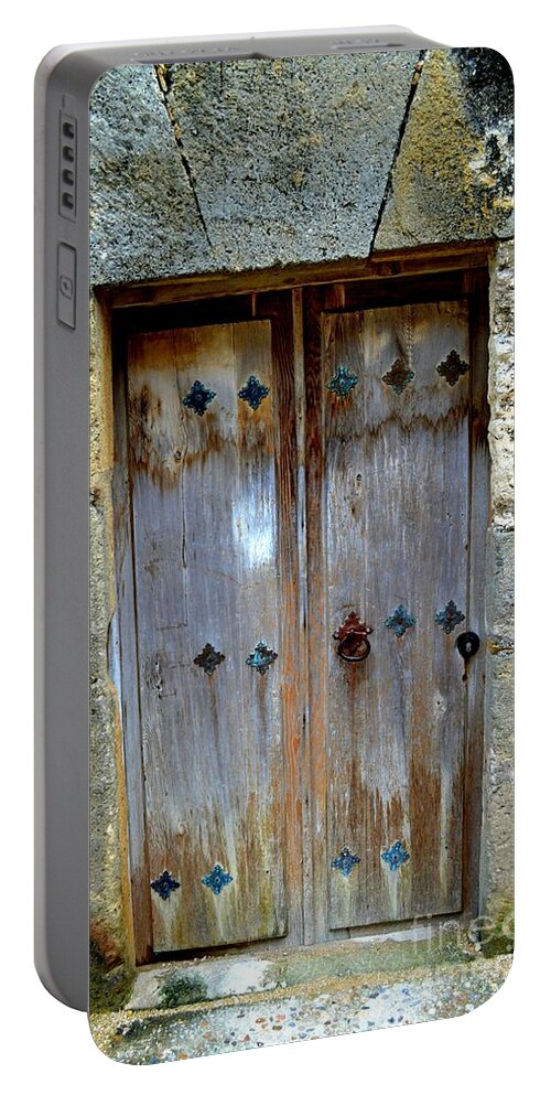 Church Door Portable Battery Charger featuring the photograph Mission Francisco Church Door by Expressions By Stephanie