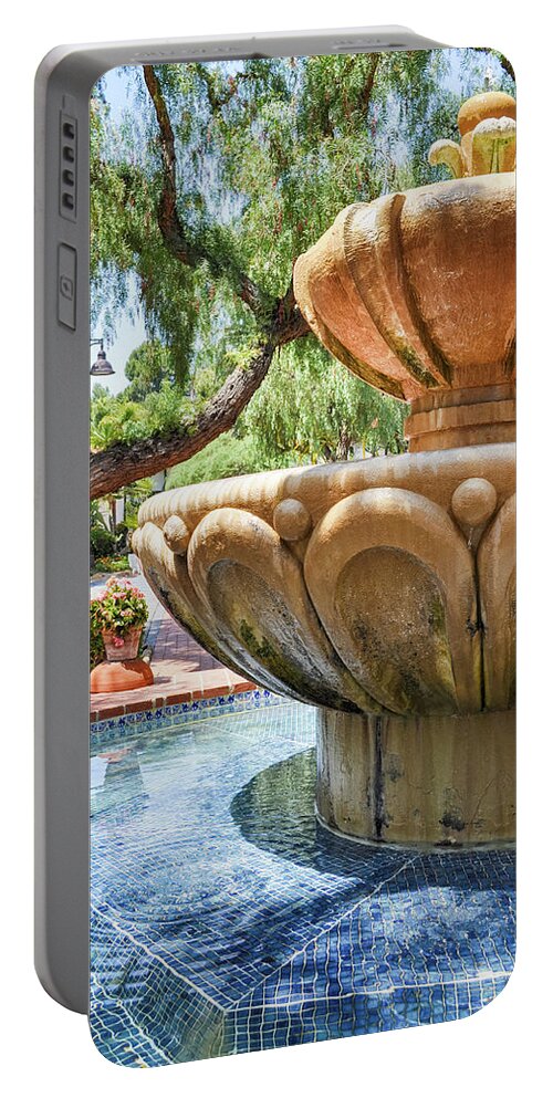 Mission San Diego De Alcala Portable Battery Charger featuring the photograph Mission San Diego Fountain Portrait by Kyle Hanson