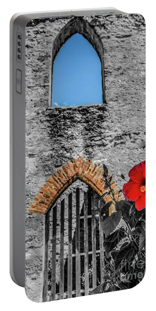  Portable Battery Charger featuring the photograph Mission San Jose Arches - Selective Color by Michael Tidwell