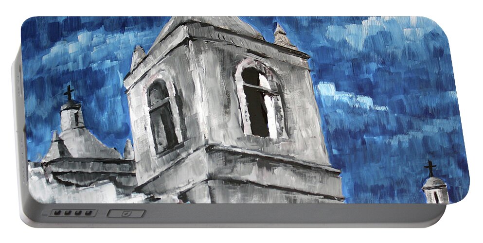 Mission Portable Battery Charger featuring the painting Mission San Jose by Frank Botello