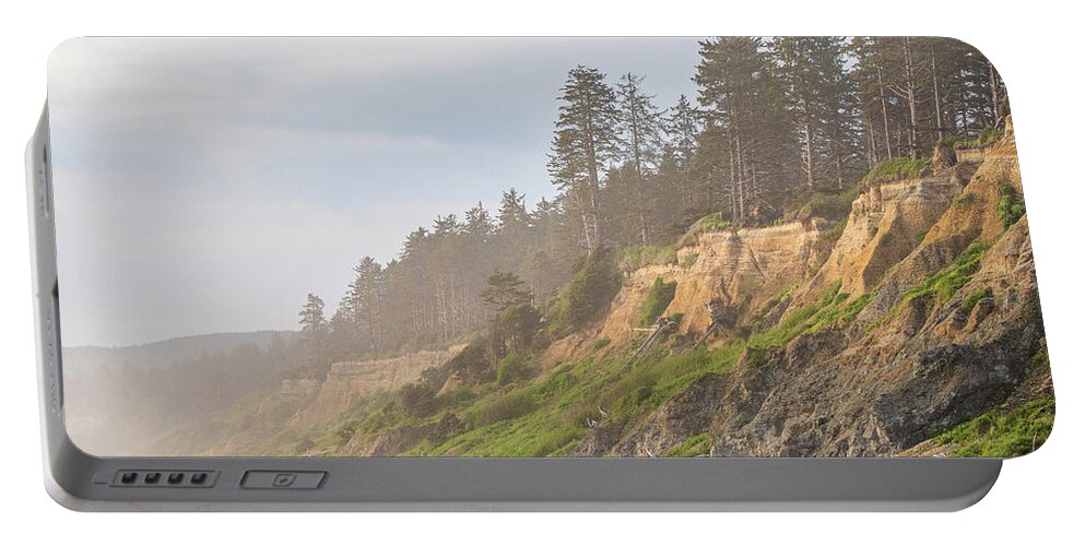 Ocean Portable Battery Charger featuring the photograph Misty coastline by Robert Miller