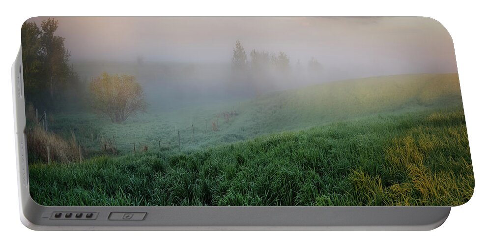 Landscape Portable Battery Charger featuring the photograph Misty Lands by Dan Jurak