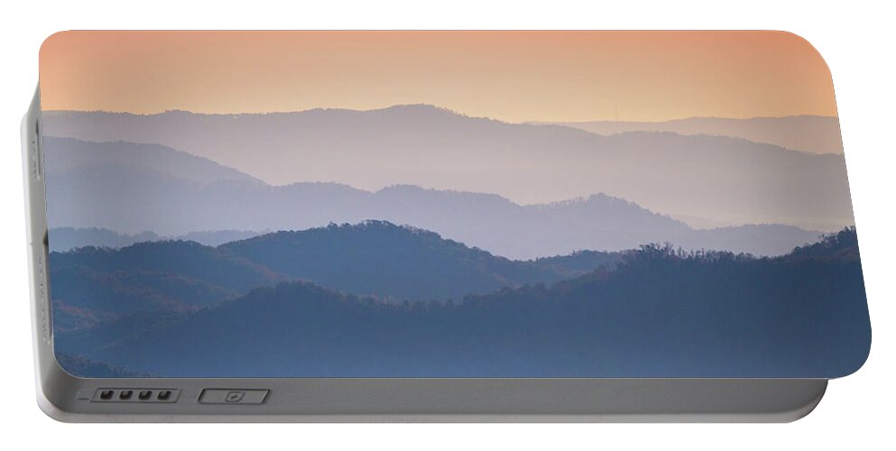 Landscape Portable Battery Charger featuring the photograph Misty Morning in the Carolina Blue Ridge by Rachel Morrison