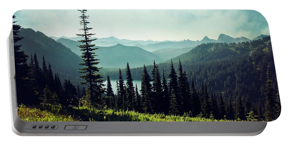 Mountains Portable Battery Charger featuring the photograph Misty Mountains by Sylvia Cook