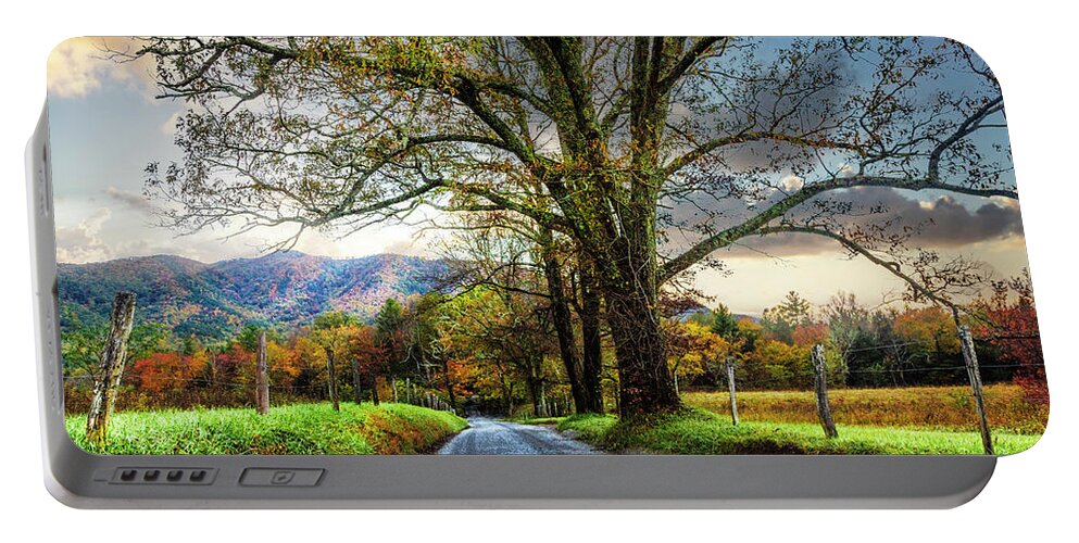 Cades Portable Battery Charger featuring the photograph Misty Sparks Lane by Debra and Dave Vanderlaan