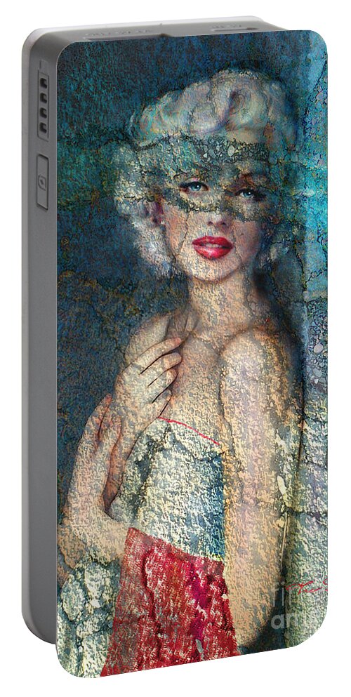 Diva Portable Battery Charger featuring the painting MM Venice blue by Theo Danella