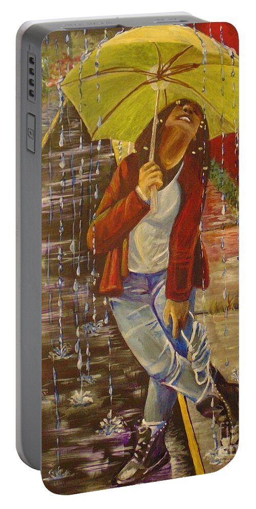 2021 Portable Battery Charger featuring the painting Mmxxi by Saundra Johnson