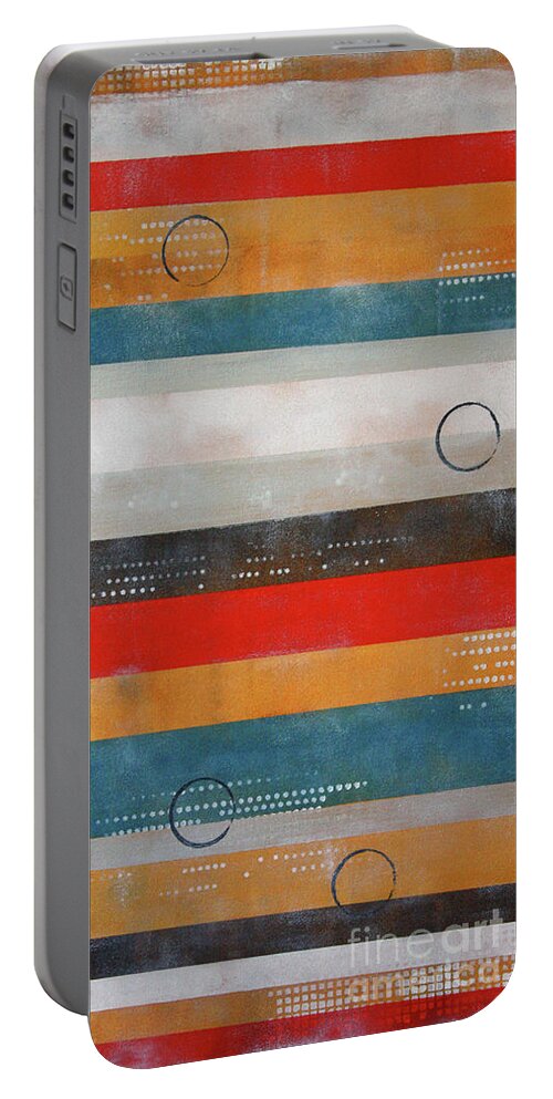Abstract Painting Portable Battery Charger featuring the painting Modern Lines Painting by Kathleen Artist PRO
