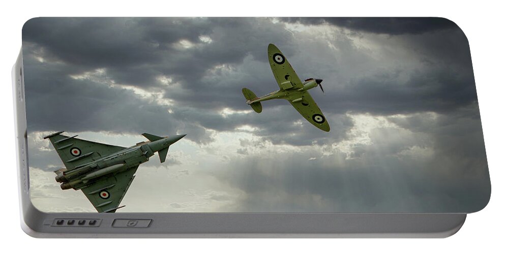 Ww2 Portable Battery Charger featuring the photograph Modern vs Vintage Aircraft by Rick Deacon