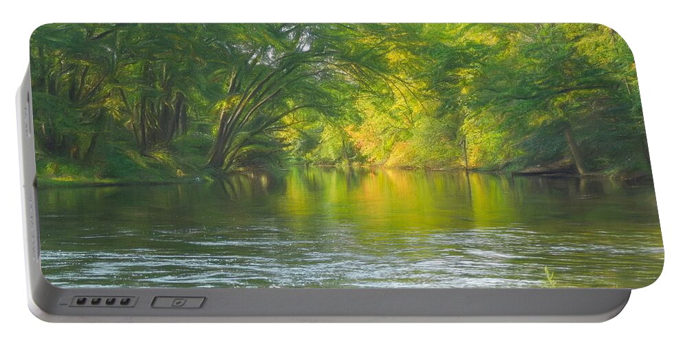 Mohican River Portable Battery Charger featuring the digital art Mohican River by Susan Hope Finley