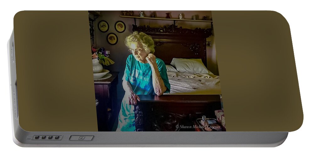 Mom Portable Battery Charger featuring the photograph Mom dispensing wisdom Color by Shawn M Greener
