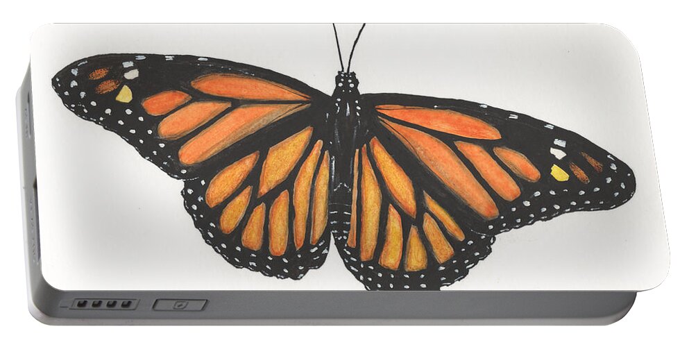 Monarch Portable Battery Charger featuring the painting Monarch by Bob Labno