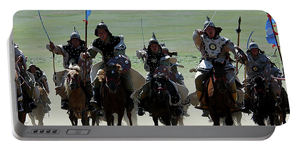 Mongol Hero's Portable Battery Charger featuring the photograph Mongol hero's by Elbegzaya Lkhagvasuren