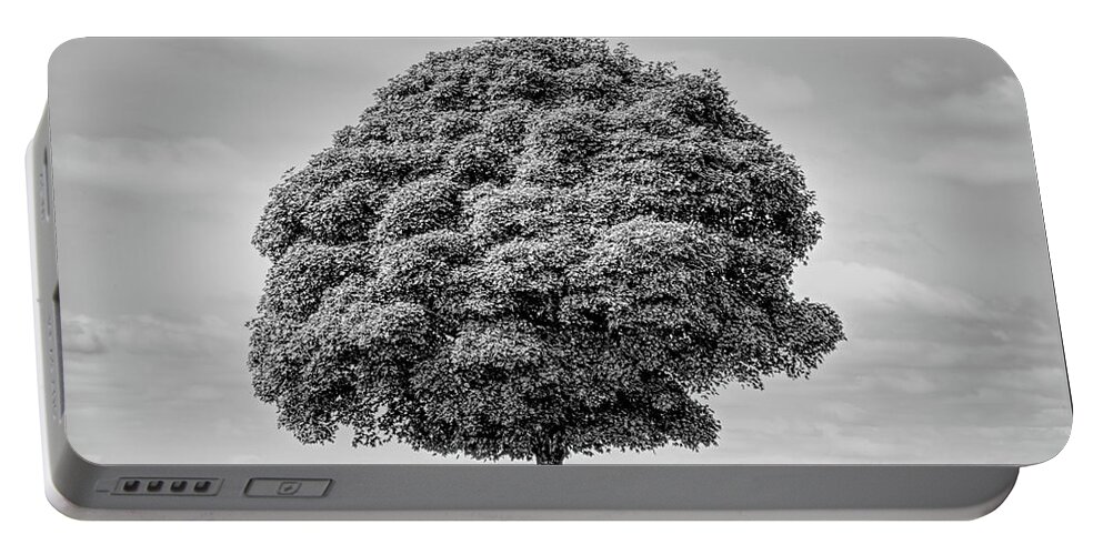 Monochrome Portable Battery Charger featuring the photograph Monochrome tree in Heywood Gtr Manchester, UK by Pics By Tony
