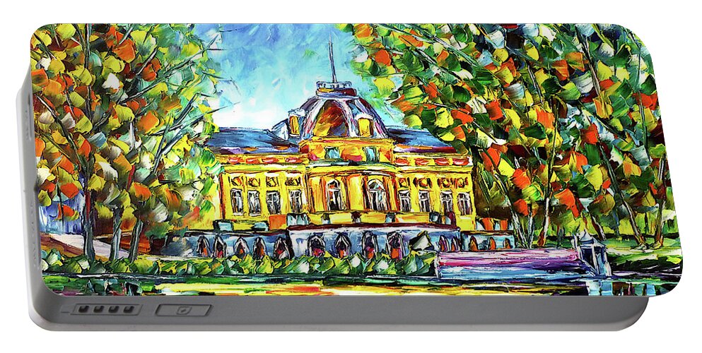 German Park Landscape Portable Battery Charger featuring the painting Monrepos Castle In Ludwigsburg by Mirek Kuzniar