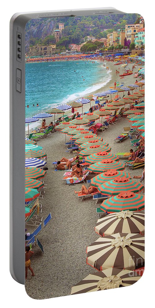Cinque Portable Battery Charger featuring the photograph Monterosso Beach by Inge Johnsson