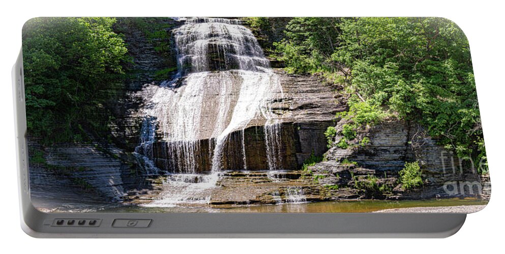 Water Portable Battery Charger featuring the photograph Montour Falls Panorama by William Norton
