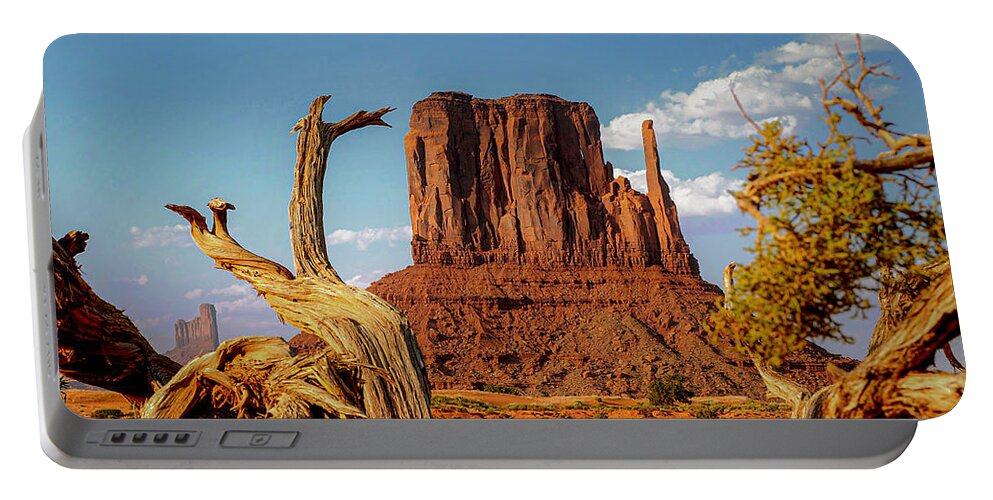 Monument Valley Portable Battery Charger featuring the photograph Monument Valley Arizona Desert Mitten by Sea Change Vibes