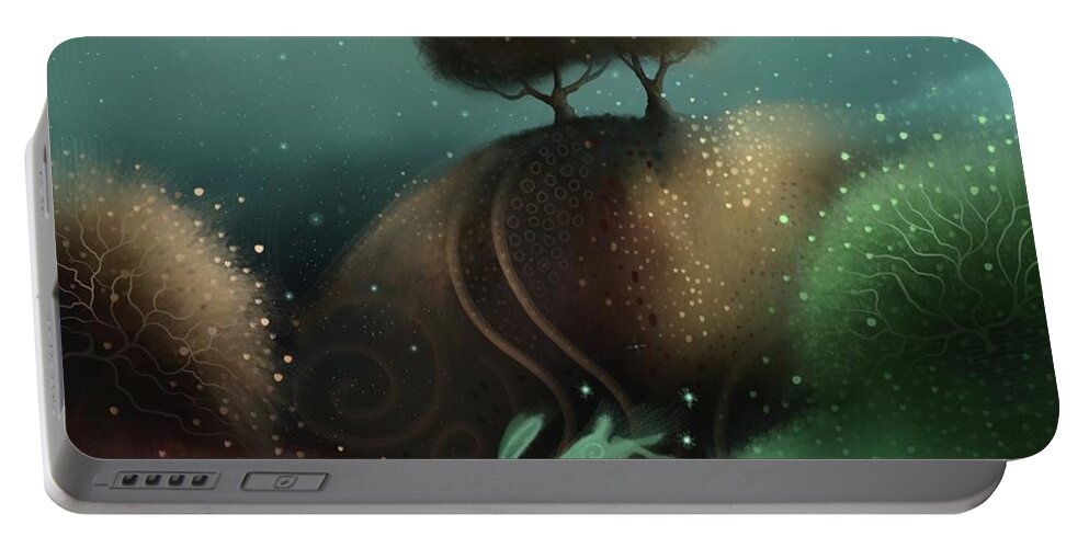 Landscape Art Portable Battery Charger featuring the painting Moon Spirit by Joe Gilronan