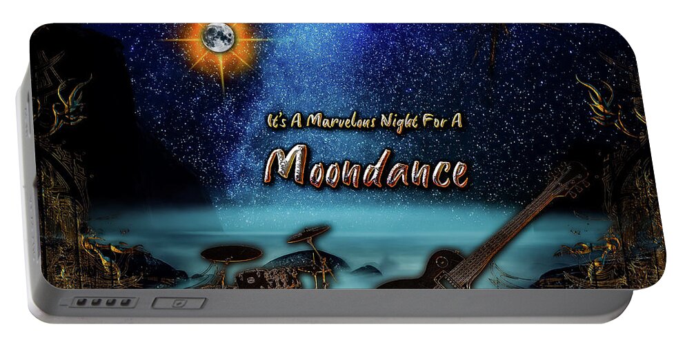 Moon Portable Battery Charger featuring the digital art Moondance by Michael Damiani