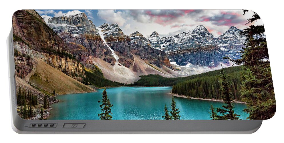 Canada Portable Battery Charger featuring the photograph Moraine Lake by Gary Johnson