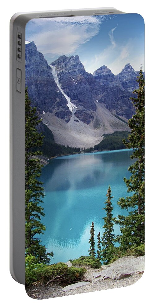 Moraine Lake Portable Battery Charger featuring the photograph Moraine Lake by Lynn Bolt