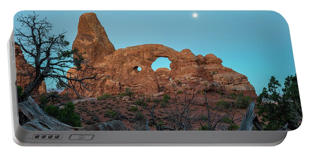 Arches National Park Portable Battery Charger featuring the photograph Morning Blue Hour at Turret Arch by Ron Long Ltd Photography
