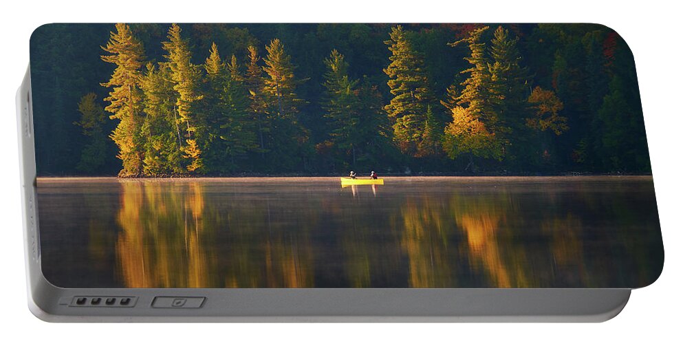 Sunrise Portable Battery Charger featuring the photograph Morning Paddling in Algonquin by Henry w Liu