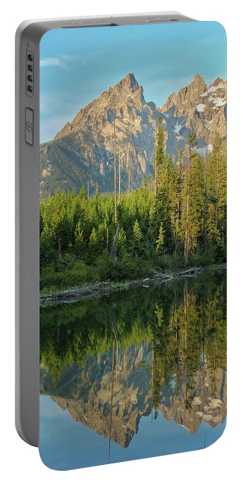 Mountain Portable Battery Charger featuring the photograph Morning Reflection by Go and Flow Photos
