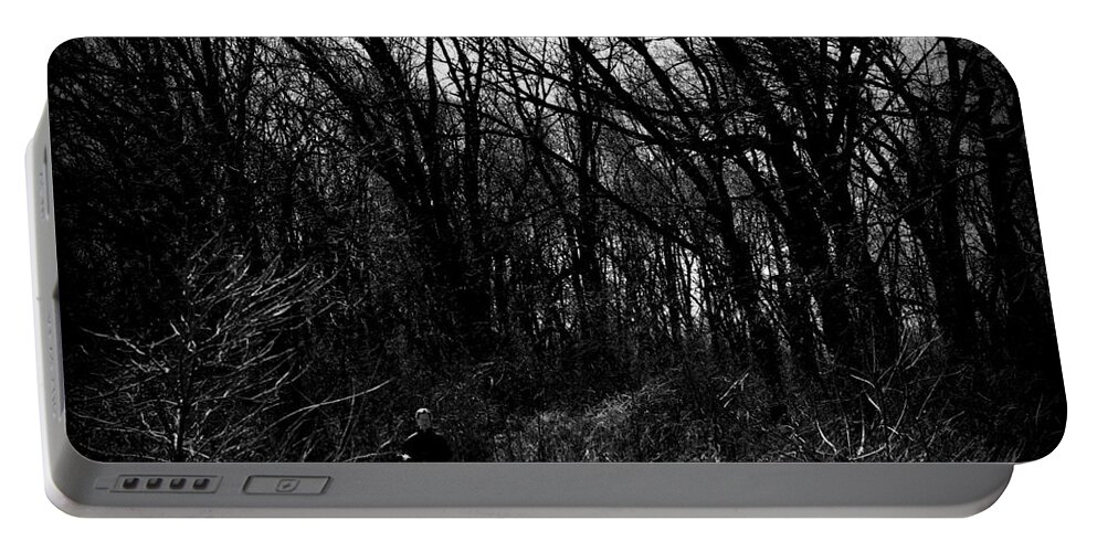 Black And White Portable Battery Charger featuring the photograph Morning Run - Black and White - Square by Frank J Casella