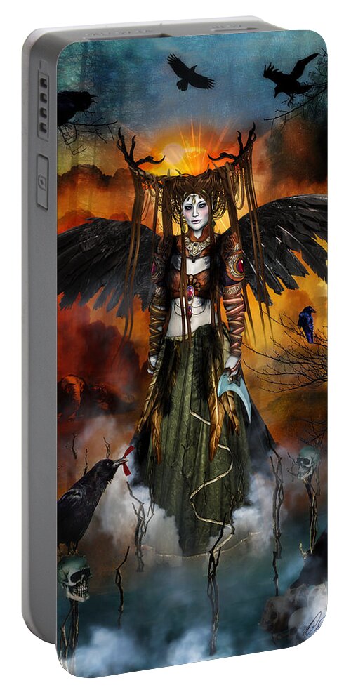 Morrigan Portable Battery Charger featuring the photograph The Raven by Diana Haronis