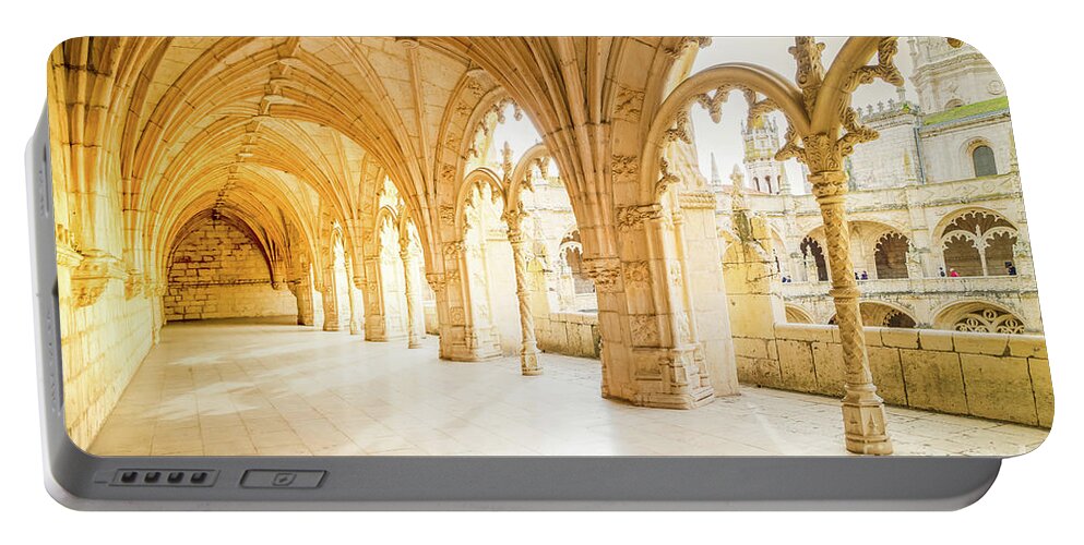 Jeronimos Portable Battery Charger featuring the photograph Mosteiro dos Jeronimos in Lisbon, Portugal by Anastasy Yarmolovich