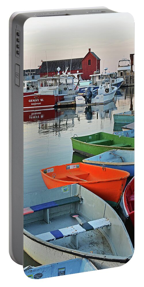 Rockport Portable Battery Charger featuring the photograph Motif #1 Rockport MA by Toby McGuire
